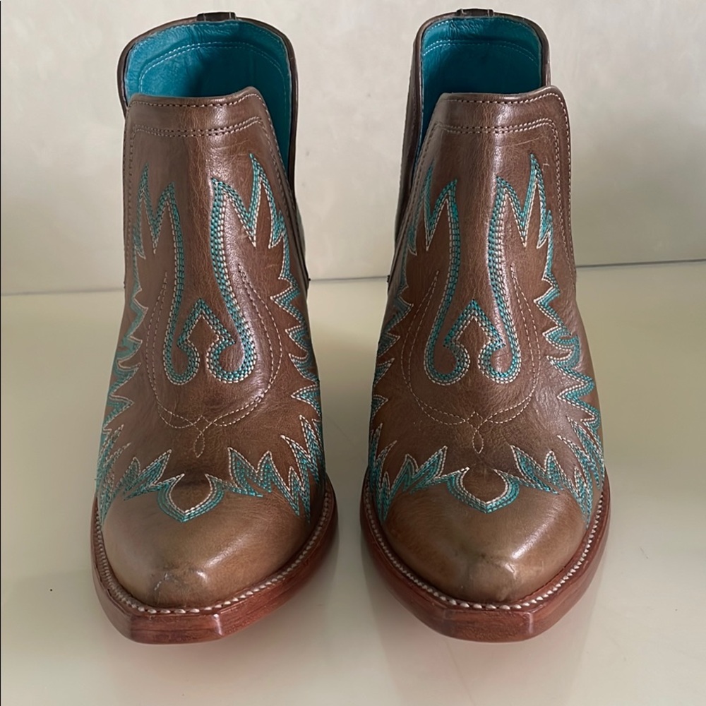 Ariat Brown and Turquoise. Ankle Booties. Never worn.